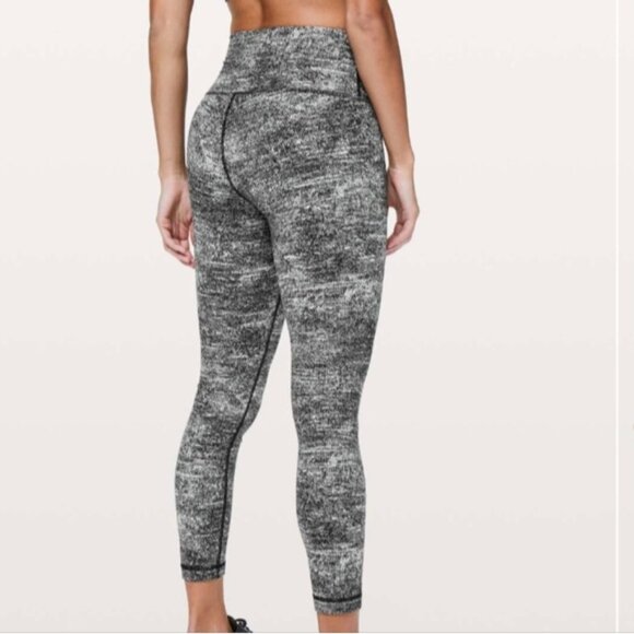 Lululemon Wunder Under Hi-Rise 7/8 Tight *25" Rush Jacquard Black White - Picture 3 of 9